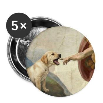 Dog God Hand Labrador Dogs meme - Buttons large 2.2''/56 mm (5-pack) - white - Front