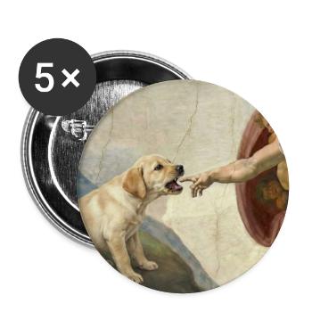 Dog God Hand Labrador Dogs meme - Buttons large 2.2''/56 mm (5-pack) - white - Front