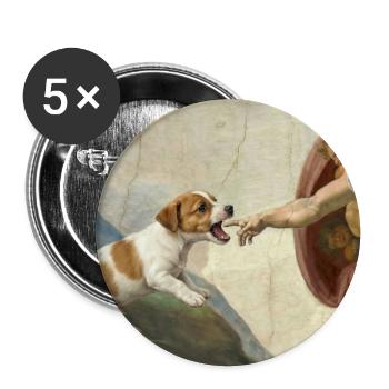 Dog God Hand Beagle Dog meme - Buttons large 2.2''/56 mm (5-pack) - white - Front