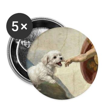 Dog God Hand Maltese Dogs meme - Buttons large 2.2''/56 mm (5-pack) - white - Front