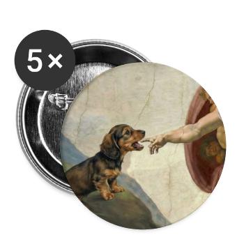 Dog God Hand Dachshund Dogs meme - Buttons large 2.2''/56 mm (5-pack) - white - Front