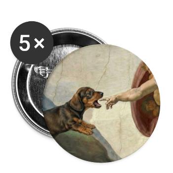 Dog God Hand Dachshund Dogs meme - Buttons large 2.2''/56 mm (5-pack) - white - Front