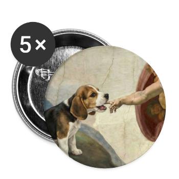 Dog God Hand Beagle Dog meme - Buttons large 2.2''/56 mm (5-pack) - white - Front