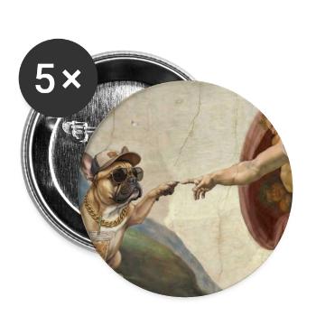 Dog God Hand French Bulldog Dog meme - Buttons large 2.2''/56 mm (5-pack) - white - Front