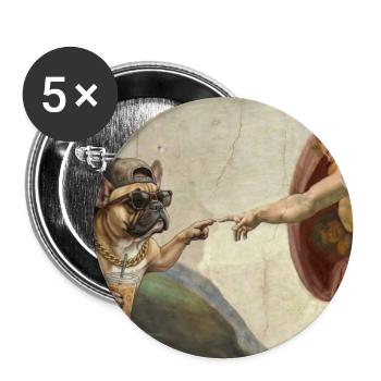 Katze Schlägt Gottes Hand Lustiges Katzen meme - Buttons groß 56 mm (5er Pack) - Weiß - Vorne