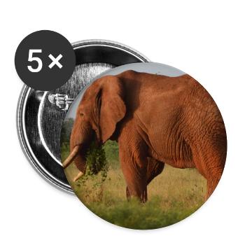 Éléphant sur la savane - Lot de 5 grands badges (56 mm) - blanc - Devant