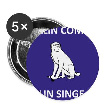 Clever as a monkey - Buttons large 2.2''/56 mm (5-pack) - white - Front