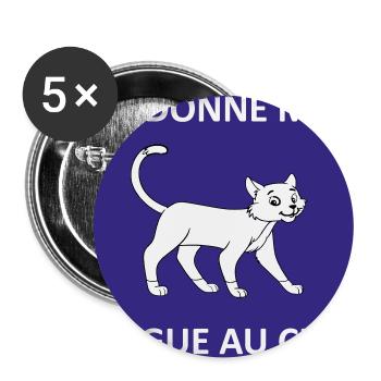 Je donne ma langue au chat - Lot de 5 grands badges (56 mm) - blanc - Devant