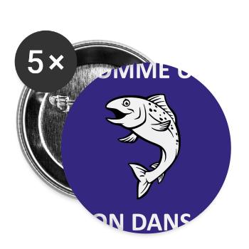 Like a fish in water - Buttons large 2.2''/56 mm (5-pack) - white - Front