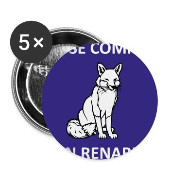 Schlau wie ein Fuchs - Buttons groß 56 mm (5er Pack) - Weiß - Vorne