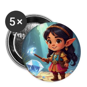 Héroïne elfique dans le Chemin du Cristal - Lot de 5 grands badges (56 mm) - blanc - Devant