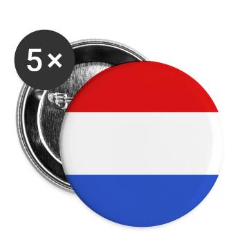 Luxemburger Flagge - Buttons groß 56 mm (5er Pack) - Weiß - Vorne