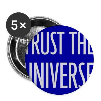 Trust The Universe Spirituell Universum Zitat Logo - Buttons groß 56 mm (5er Pack) - Weiß - Vorne