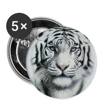 White Tiger - Weisser Tiger - Buttons large 2.2''/56 mm (5-pack) - white - Front