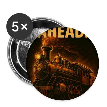 Steam locomotive - Buttons large 2.2''/56 mm (5-pack) - white - Front