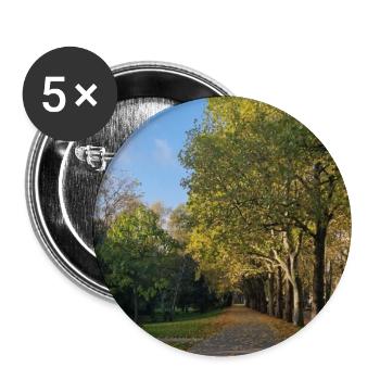 Herbstpfad durch Lauballee - Buttons groß 56 mm (5er Pack) - Weiß - Vorne