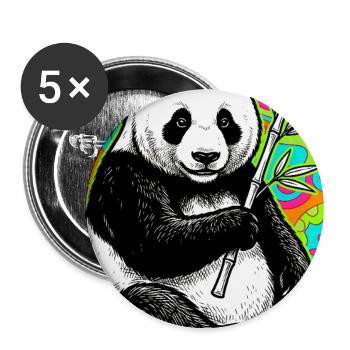Panda - Buttons groß 56 mm (5er Pack) - Weiß - Vorne