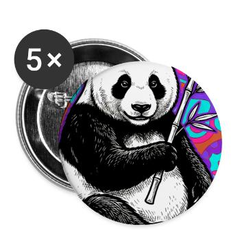 Panda - Buttons groß 56 mm (5er Pack) - Weiß - Vorne