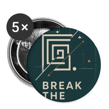 Bbreak das Muster - break The Pattern - Buttons large 2.2''/56 mm (5-pack) - white - Front