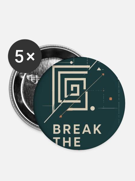 Bbreak das Muster - break The Pattern - Buttons large 2.2''/56 mm (5-pack) - white