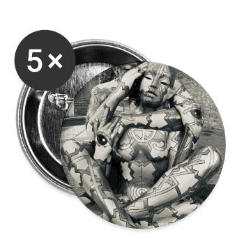 Géométrie du corps en duo - Lot de 5 grands badges (56 mm) - blanc - Devant