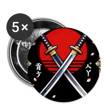 Crimson Sun Doppelklingen - Buttons groß 56 mm (5er Pack) - Weiß - Vorne