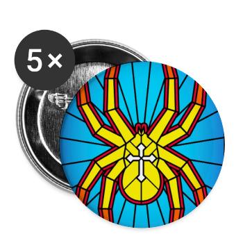 Halloween-Spinnen-Buntglas-Design - Buttons groß 56 mm (5er Pack) - Weiß - Vorne