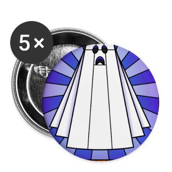 Halloween-Geister-Buntglas-Design - Buttons groß 56 mm (5er Pack) - Weiß - Vorne