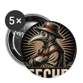 Leeches Plague Doctor Vintage-Poster - Buttons groß 56 mm (5er Pack) - Weiß - Vorne