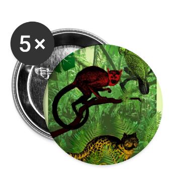 Jungle Mania - Buttons large 2.2''/56 mm (5-pack) - white - Front