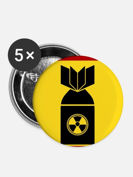 ANTI-ATOMWAFFEN | KEINE ATOMWAFFENBEWEGUNG - Buttons groß 56 mm (5er Pack) - Weiß