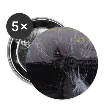 „were“wolf Attacke - „war“ Atacke, Estaca de Bares - Buttons groß 56 mm (5er Pack) - Weiß - Vorne