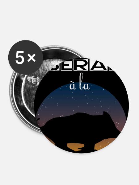 Ich werde jagen - Buttons groß 56 mm (5er Pack) - Weiß