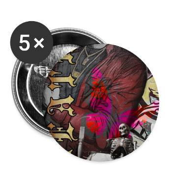 Urban Graffiti Skull Butterfly - Buttons large 2.2''/56 mm (5-pack) - white - Front