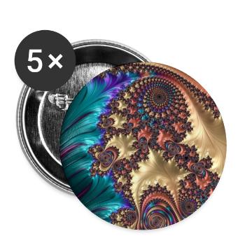 Abstrakt - Buttons groß 56 mm (5er Pack) - Weiß - Vorne