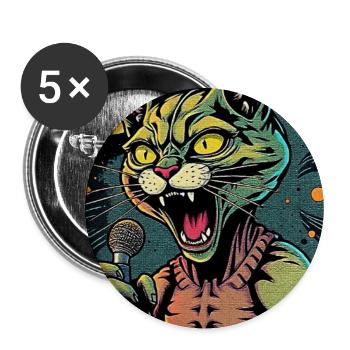 Karaoke Cat 1 - Buttons large 2.2''/56 mm (5-pack) - white - Front