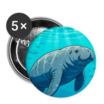 Gentle giant of calm waters, symbol of peace - Buttons large 2.2''/56 mm (5-pack) - white - Front