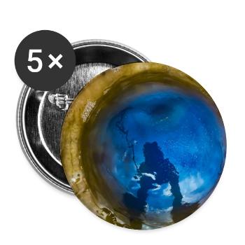 Blue jellyfish with Reflection on Sand "Me and my Yelly - Buttons large 2.2''/56 mm (5-pack) - white - Front