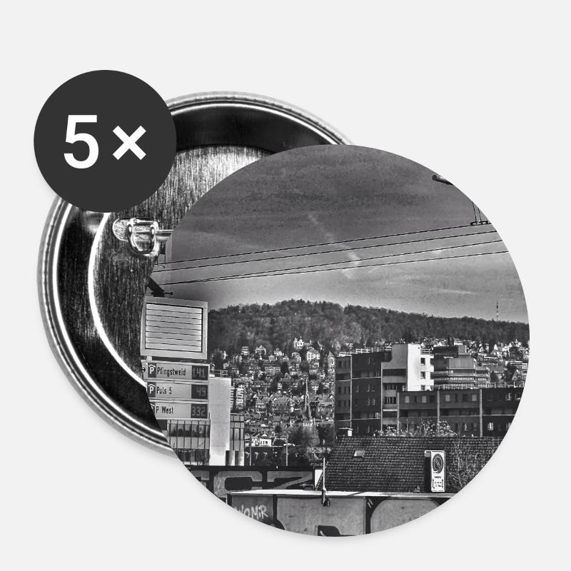 Zurich everywhere - Buttons large 2.2''/56 mm (5-pack) - white
