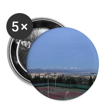 Panorama tennis facility over the city - Buttons large 2.2''/56 mm (5-pack) - white - Front