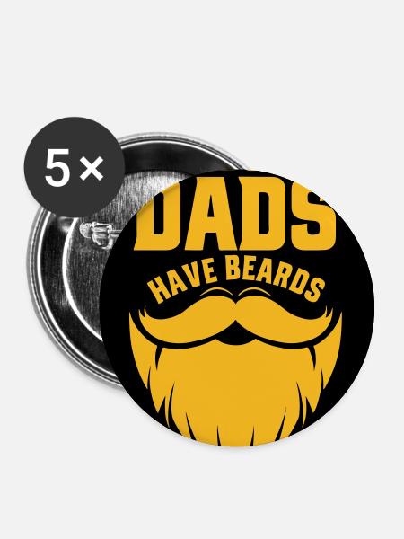 Cool Dads Have Beards - Buttons groß 56 mm (5er Pack) - Weiß