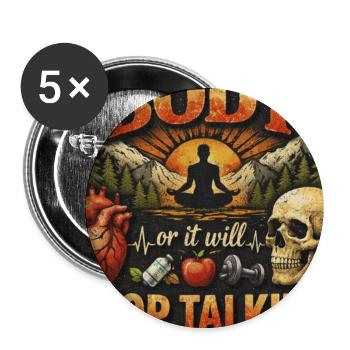 Listen To Your Body Or It Talks - Buttons large 2.2''/56 mm (5-pack) - white - Front