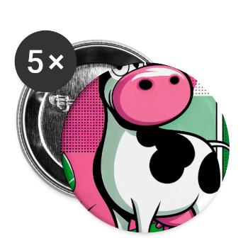 cow - Buttons large 2.2''/56 mm (5-pack) - white - Front