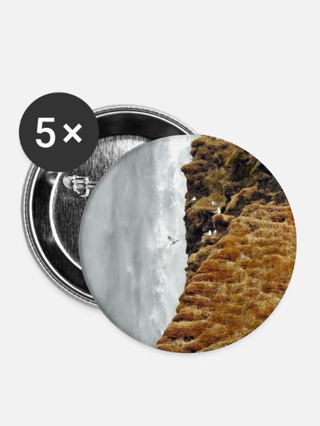 Mossy Cliff Wasserfall-Vista - Buttons groß 56 mm (5er Pack) - Weiß