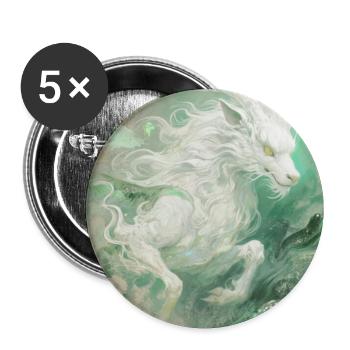 Bai Ze: The Messenger of Divine Wisdom - Buttons large 2.2''/56 mm (5-pack) - white - Front