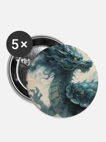 Kosmische Harmonie: Xuangui – Unendlichkeit - Buttons groß 56 mm (5er Pack) - Weiß
