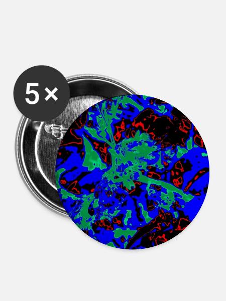 Neon Bloom Nebel - Buttons groß 56 mm (5er Pack) - Weiß