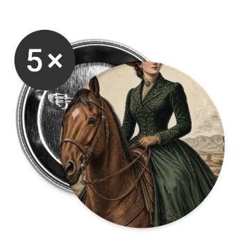 Frau im grünen Kleid im Schritt - Buttons groß 56 mm (5er Pack) - Weiß - Vorne