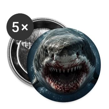 Shark - Buttons large 2.2''/56 mm (5-pack) - white - Front