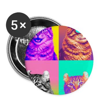Cats American Curl Cat - Buttons large 2.2''/56 mm (5-pack) - white - Front